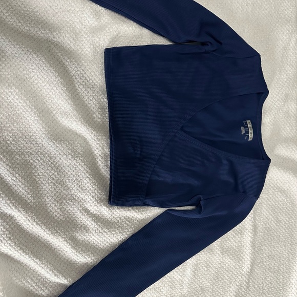 Forever 21 Deep Blue Ribbed Crop Top - Picture 4 of 4